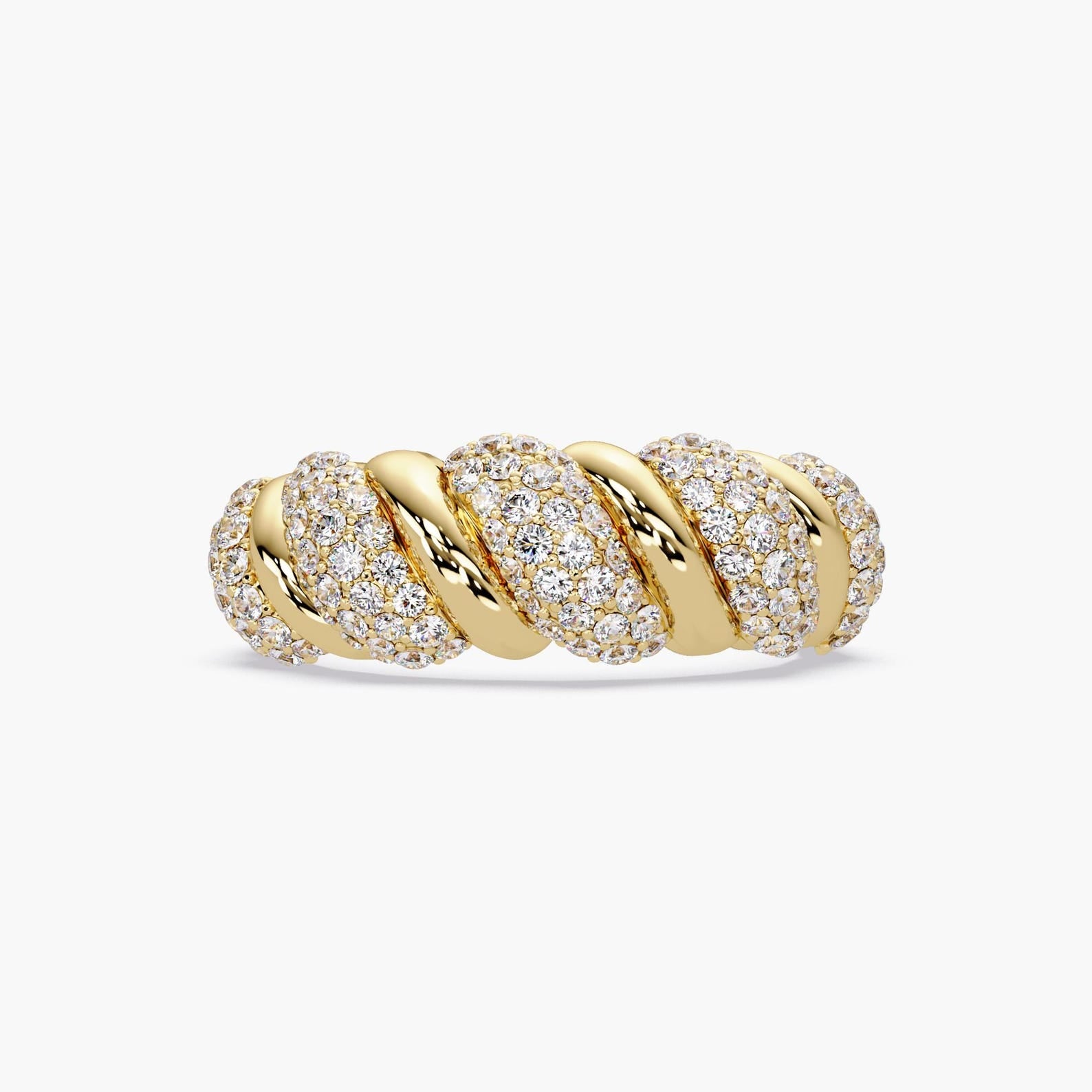 The Virello Ring - Twisted Pavé Diamond Band