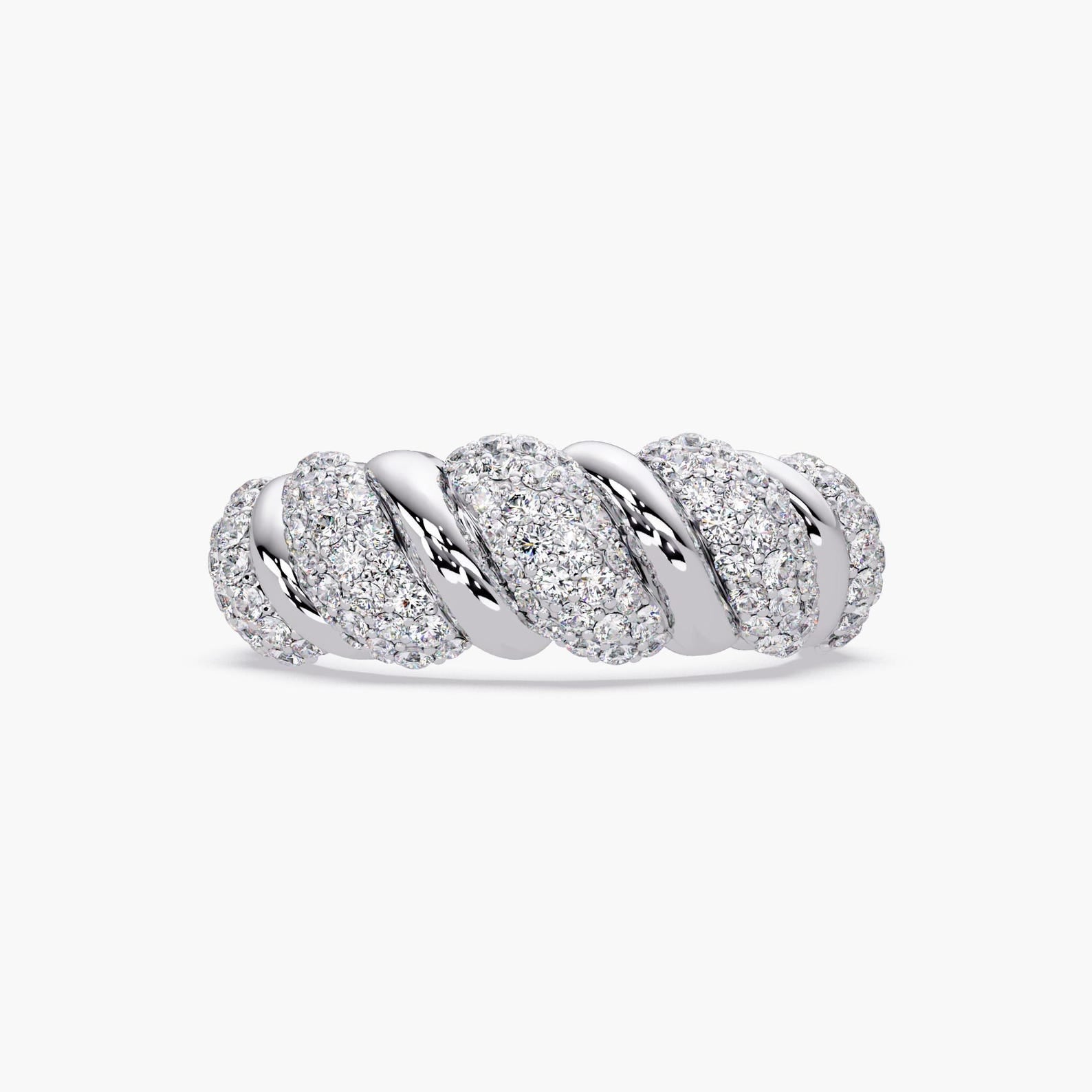 The Virello Ring - Twisted Pavé Diamond Band