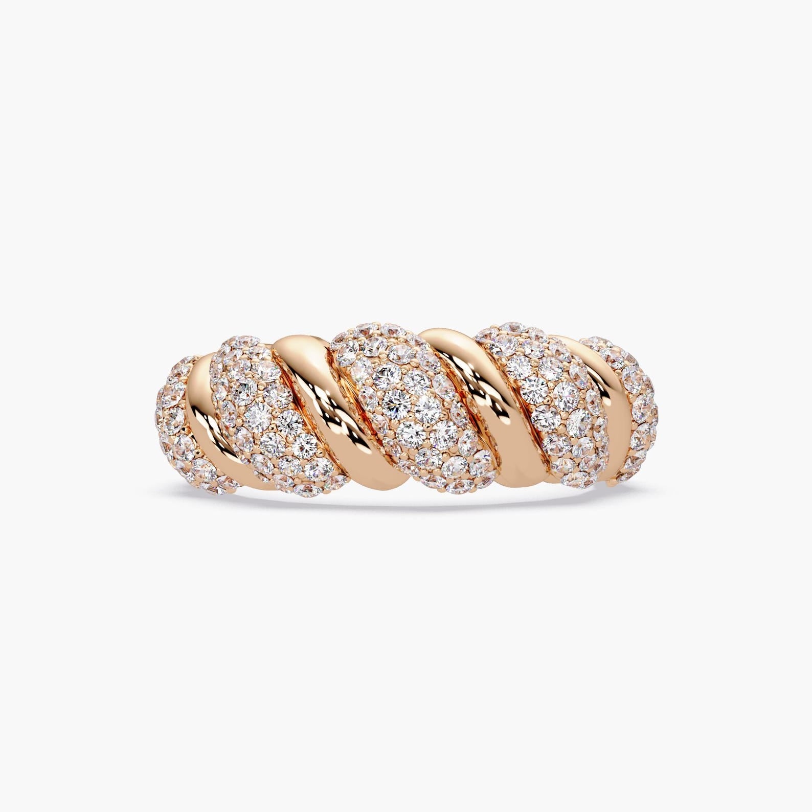 The Virello Ring - Twisted Pavé Diamond Band