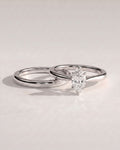 The Vivienne Bridal Set - Marquise Solitaire Ring with Plain Wedding Band