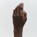 The Y Initial Ring - Diamond Bezel Letter Ring