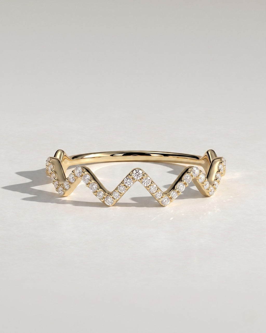 The Zia Band - Diamond Zigzag Contour Ring