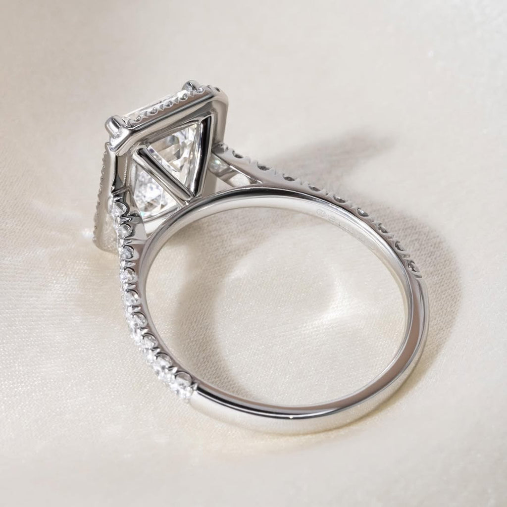 The Alessa Ring - Emerald Halo Pave Diamond Ring