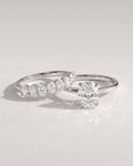 The Alina Bridal Set - Oval Diamond Ring with Curved Wedding Band