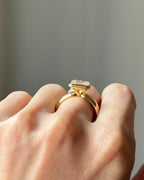 The Alina Ring - East-West Emerald Bezel Solitaire Ring