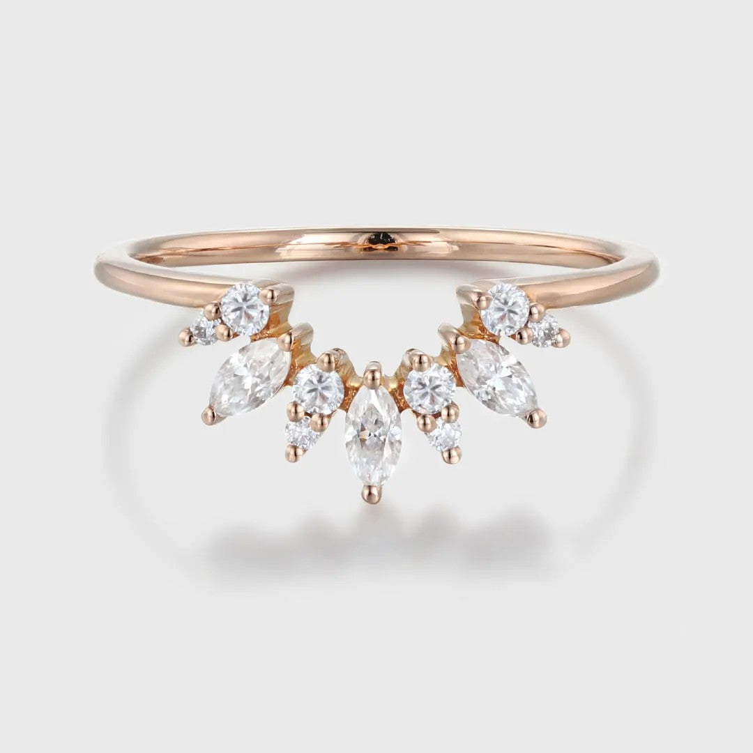 The Alira Ring - Marquise Diamond Floral Cluster Contour Ring