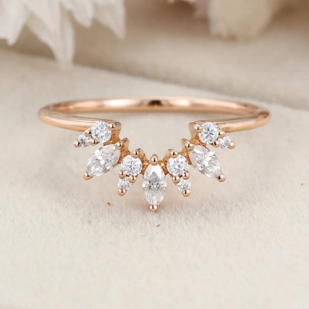 The Alira Ring - Marquise Diamond Floral Cluster Contour Ring