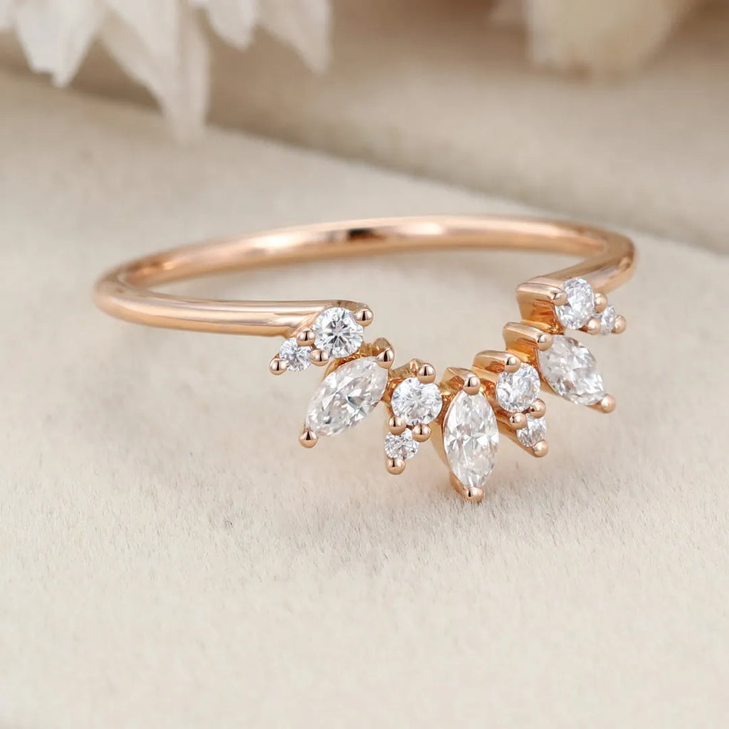 The Alira Ring - Marquise Diamond Floral Cluster Contour Ring