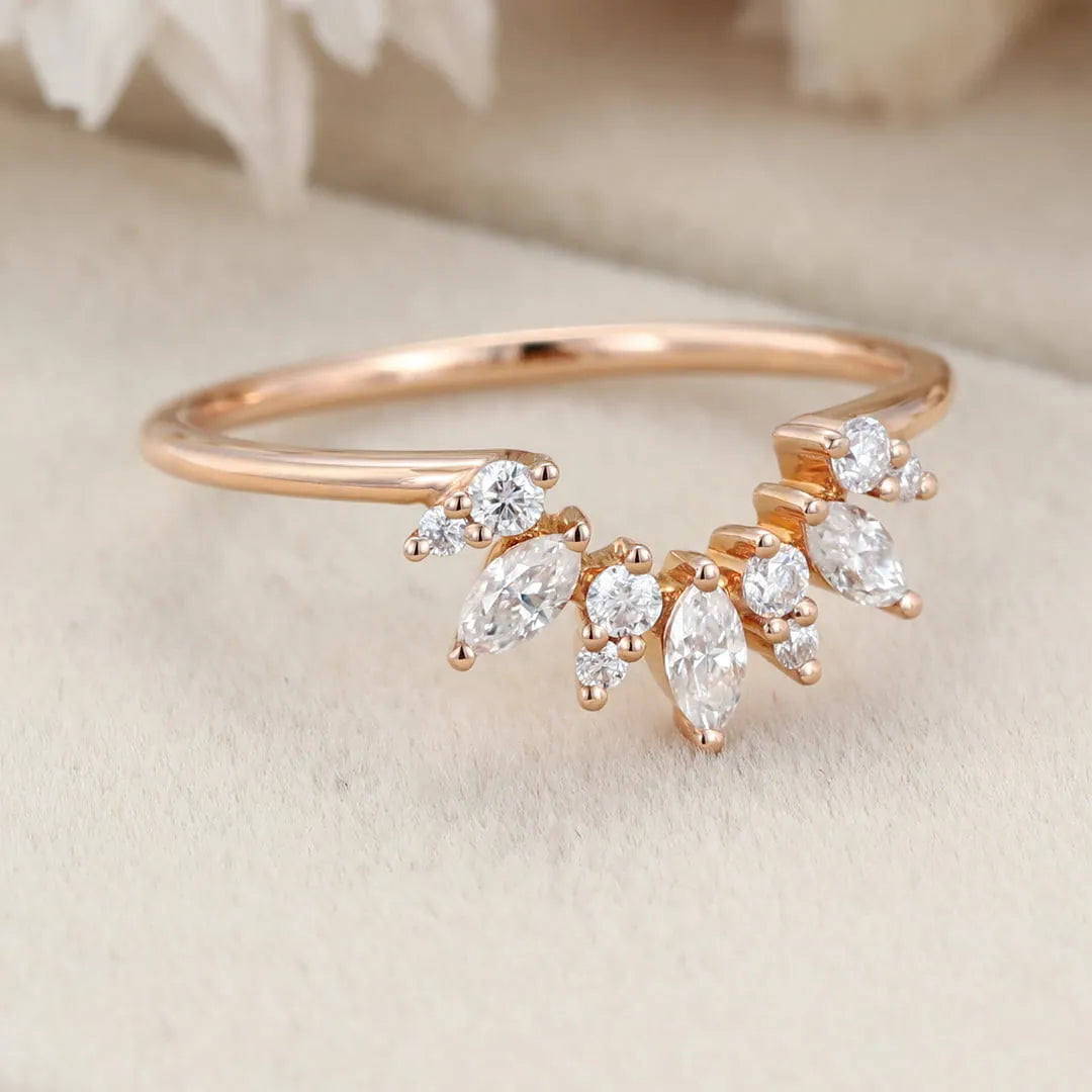 The Alira Ring - Marquise Diamond Floral Cluster Contour Ring