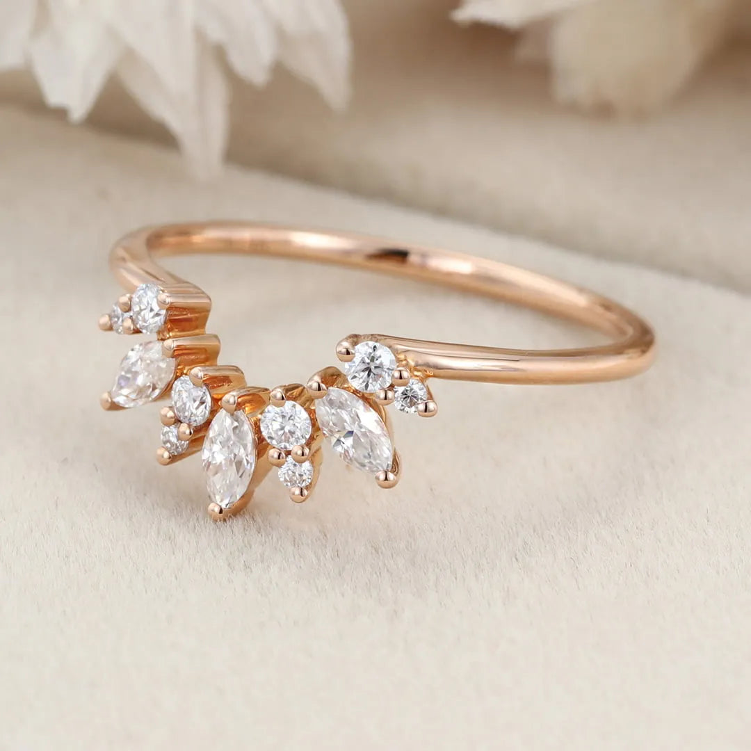 The Alira Ring - Marquise Diamond Floral Cluster Contour Ring