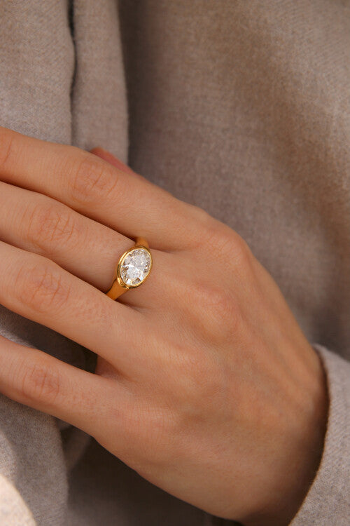 The Althea Ring - Oval Bezel Set Signet Ring