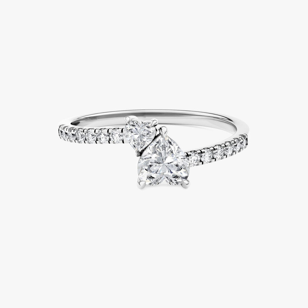 The Amorelle Ring - Heart Diamond Toi et Moi Ring
