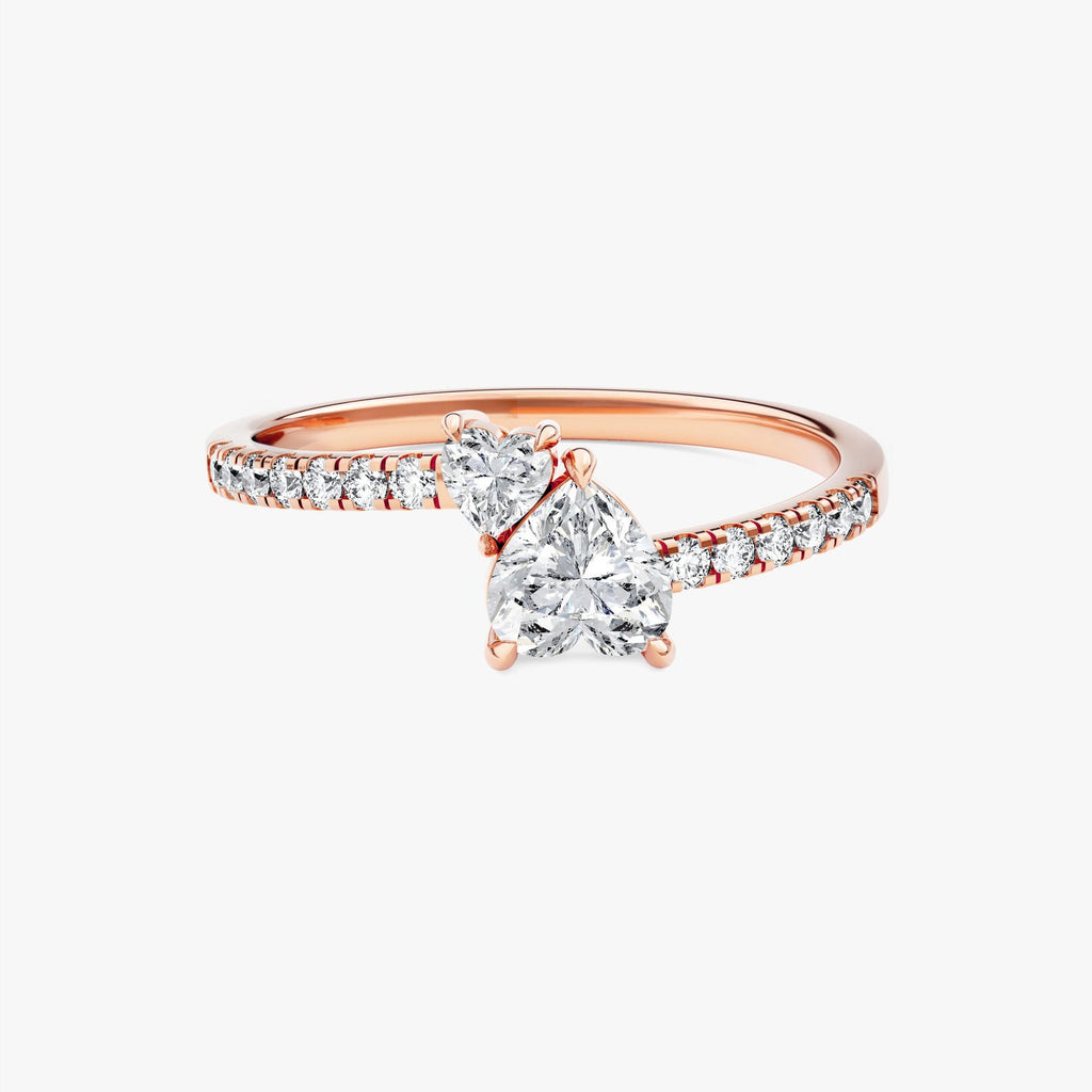The Amorelle Ring - Heart Diamond Toi et Moi Ring
