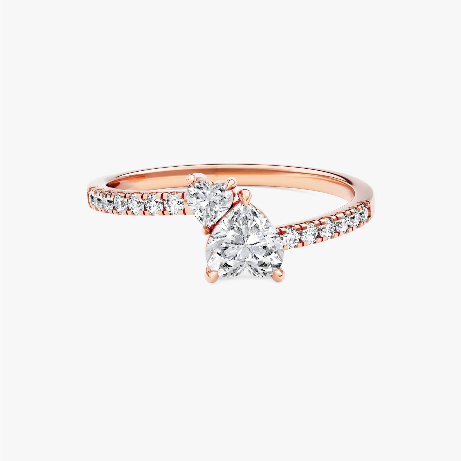 The Amorelle Ring - Heart Diamond Toi et Moi Ring