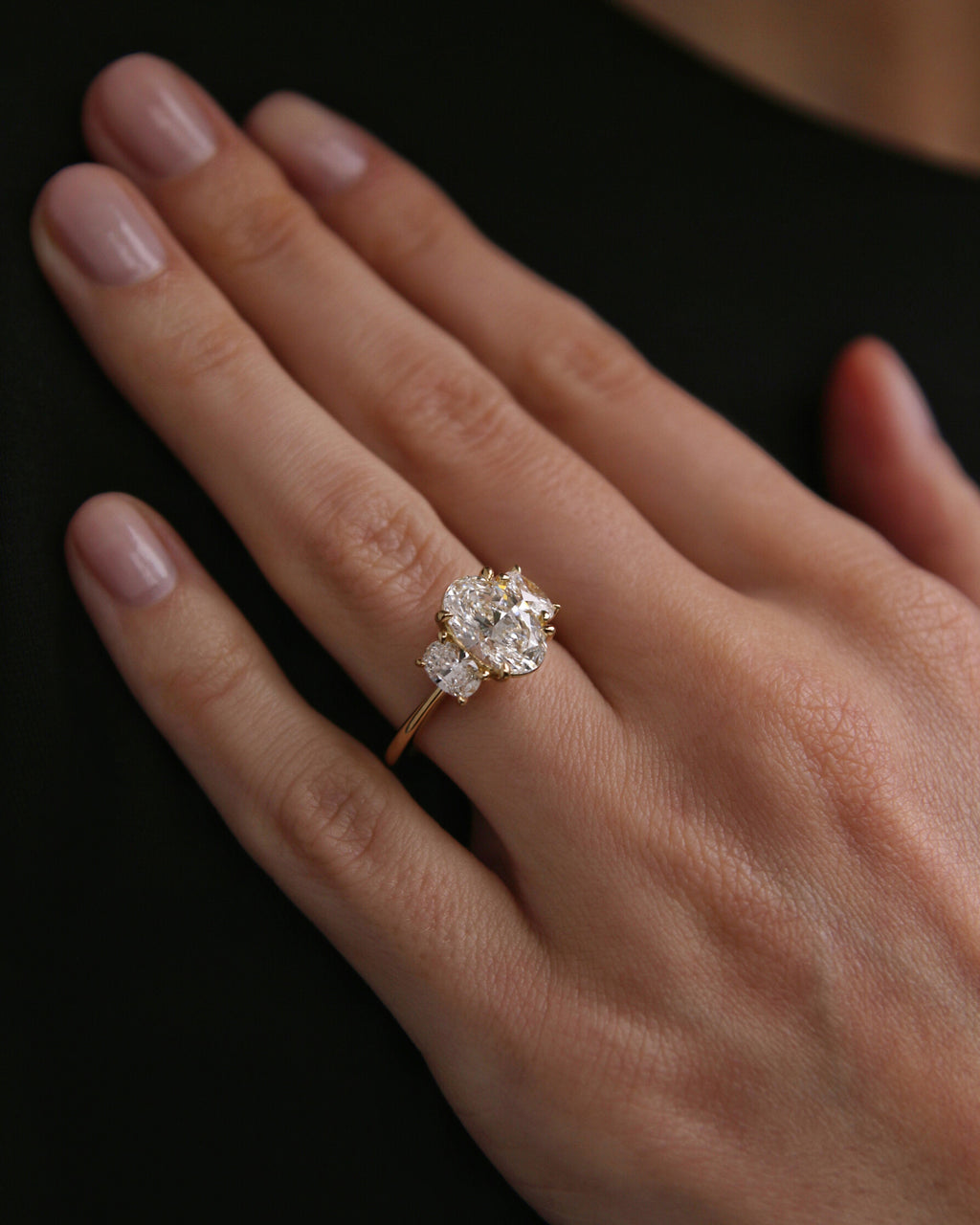 The Angelina Ring - Oval Trilogy Diamond Ring