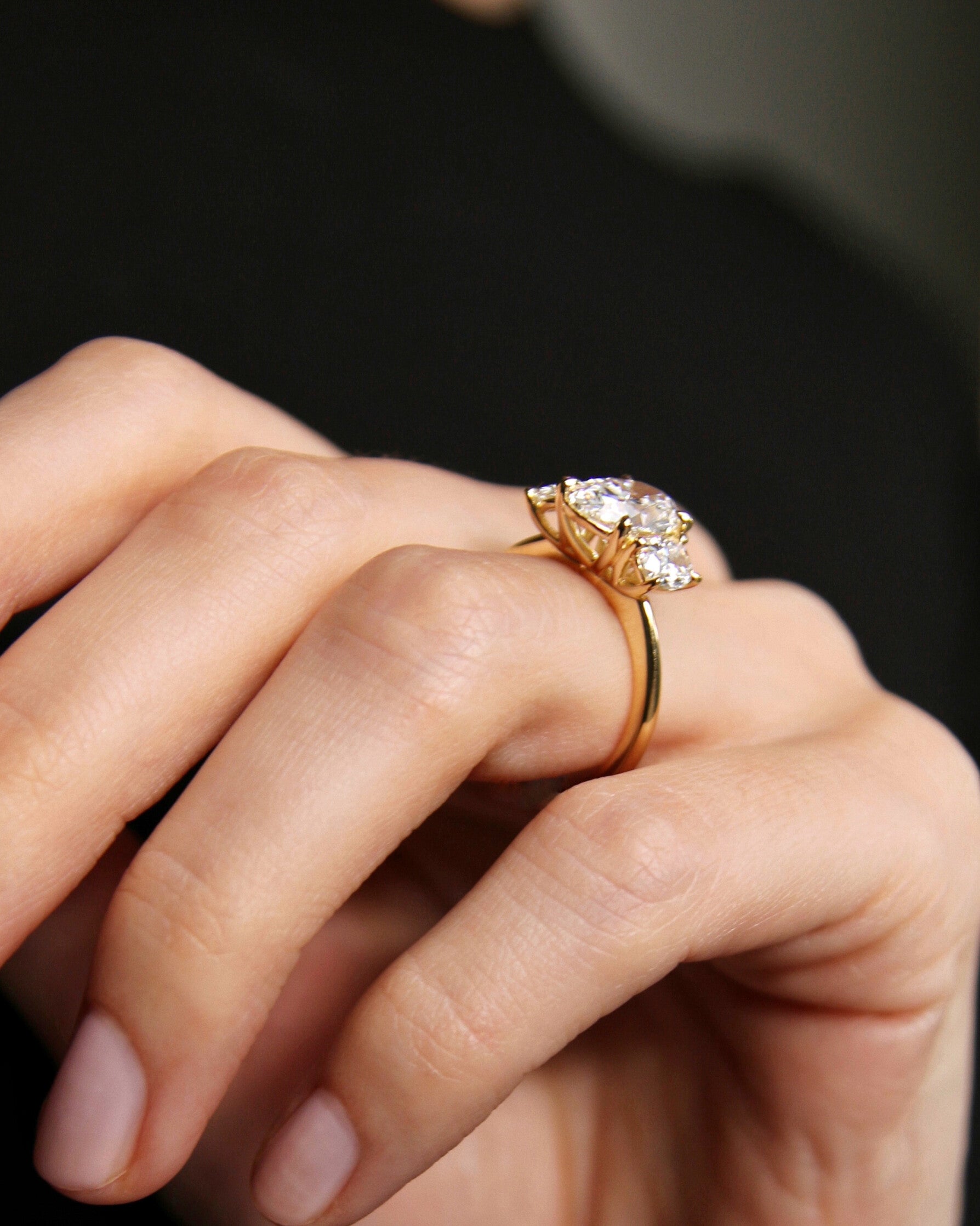 The Angelina Ring - Oval Trilogy Diamond Ring