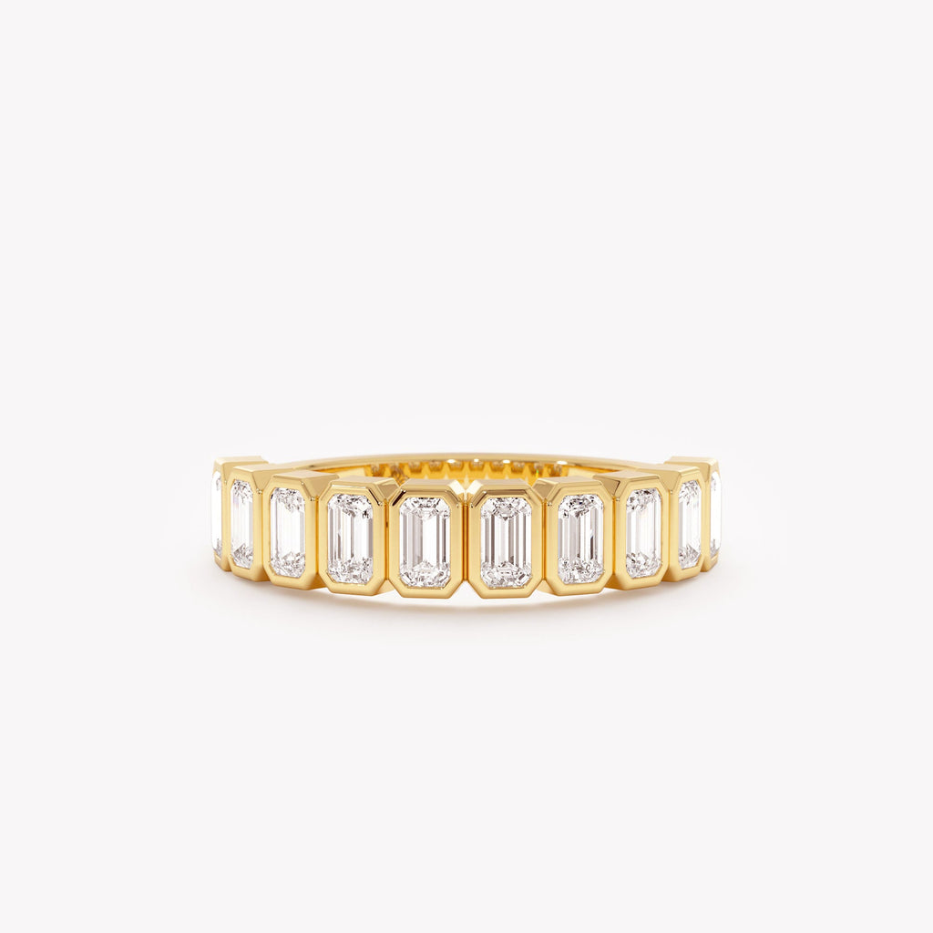 The Arden Band - Emerald Cut Bezel Set Geometric Band