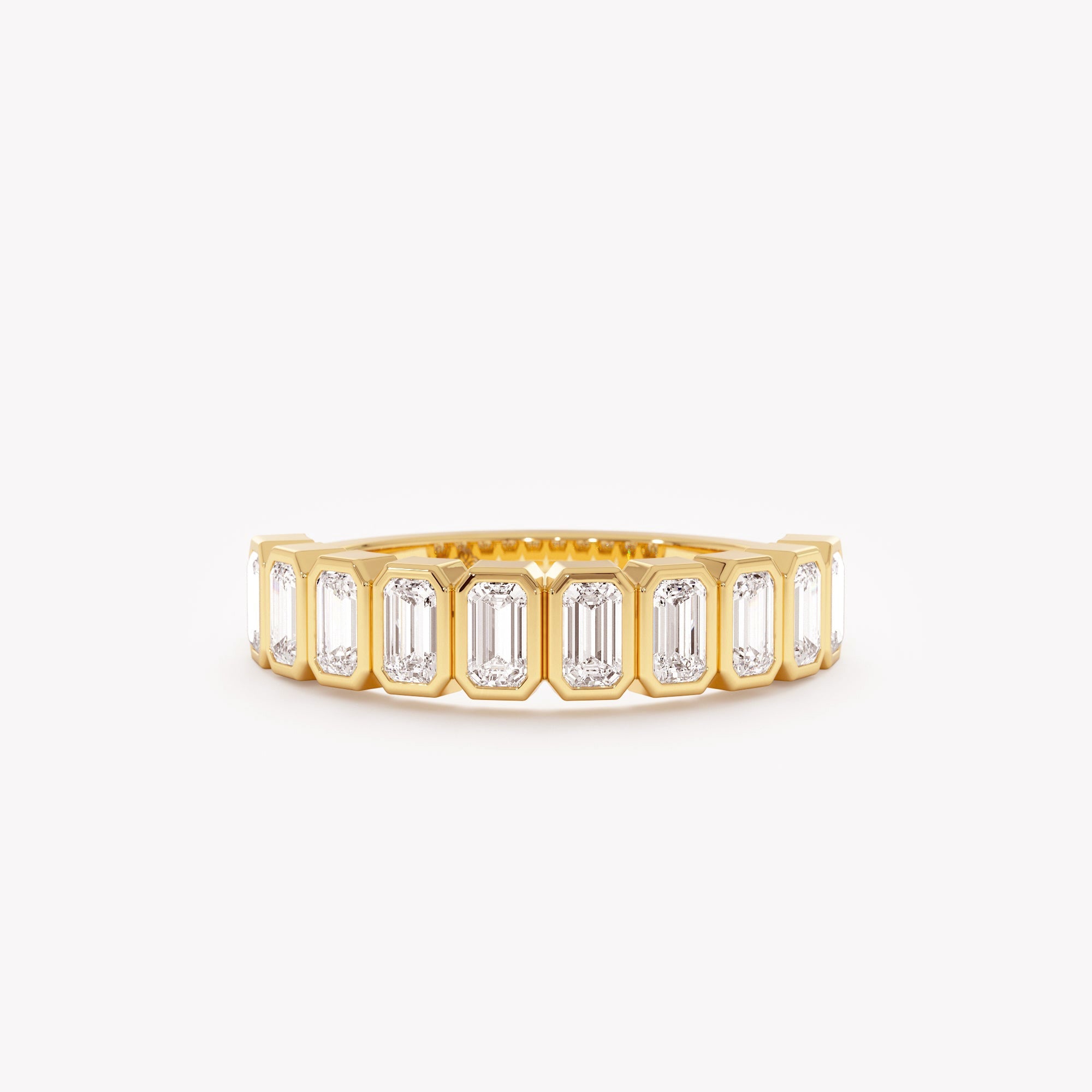 The Arden Band - Emerald Cut Bezel Set Geometric Band