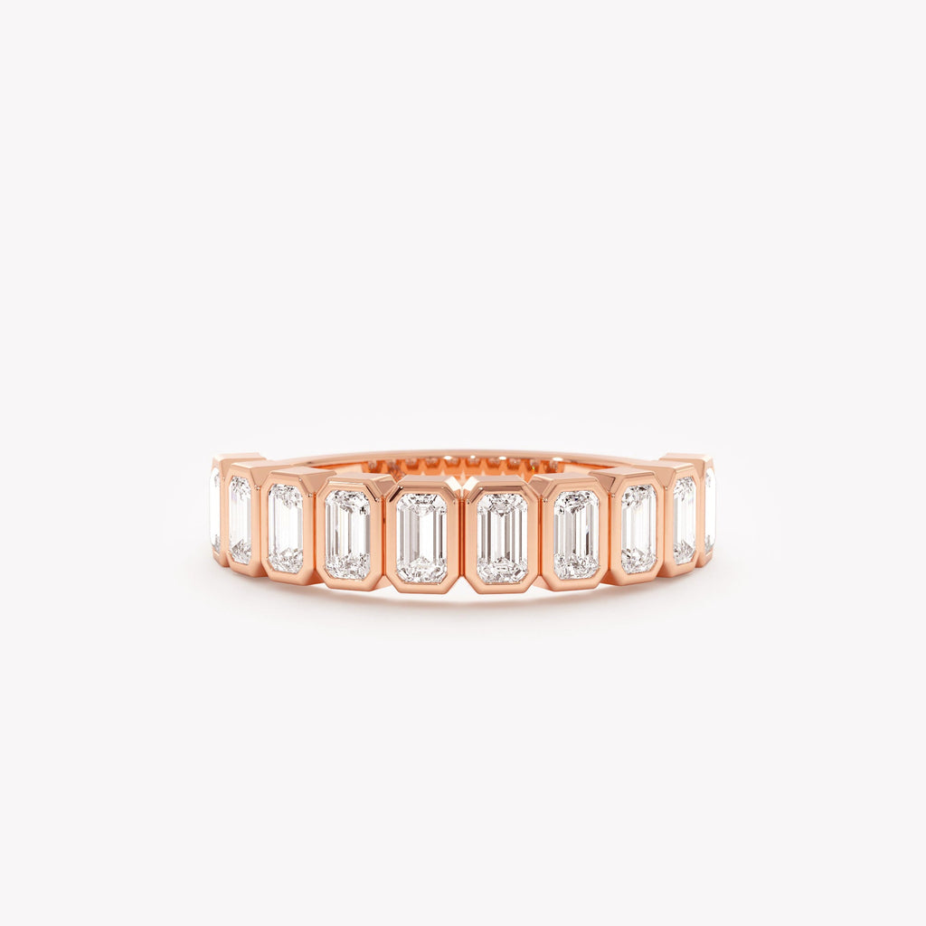 The Arden Band - Emerald Cut Bezel Set Geometric Band