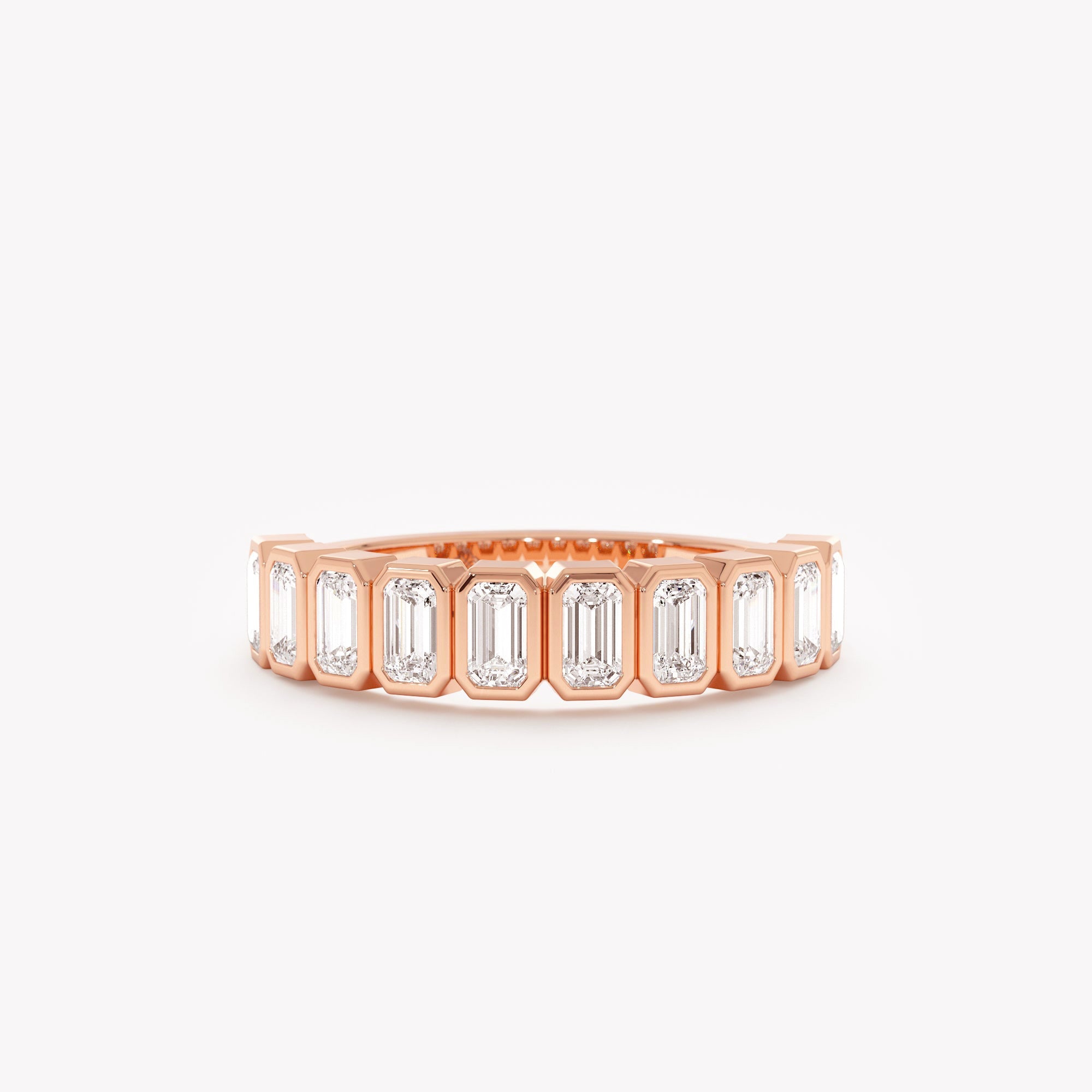 The Arden Band - Emerald Cut Bezel Set Geometric Band