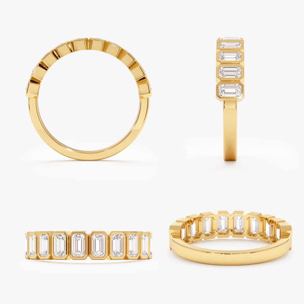 The Arden Band - Emerald Cut Bezel Set Geometric Band