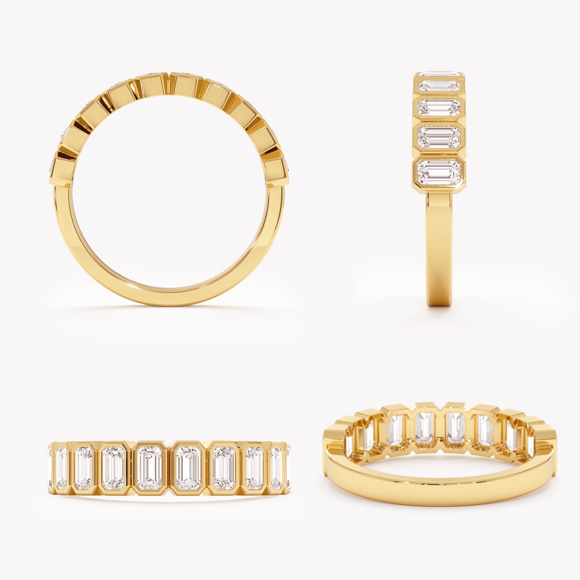The Arden Band - Emerald Cut Bezel Set Geometric Band