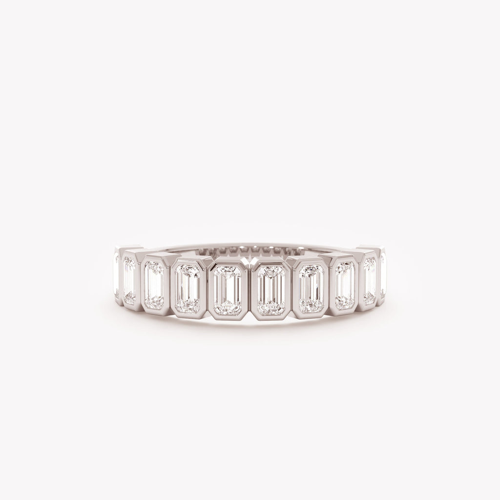 The Arden Band - Emerald Cut Bezel Set Geometric Band