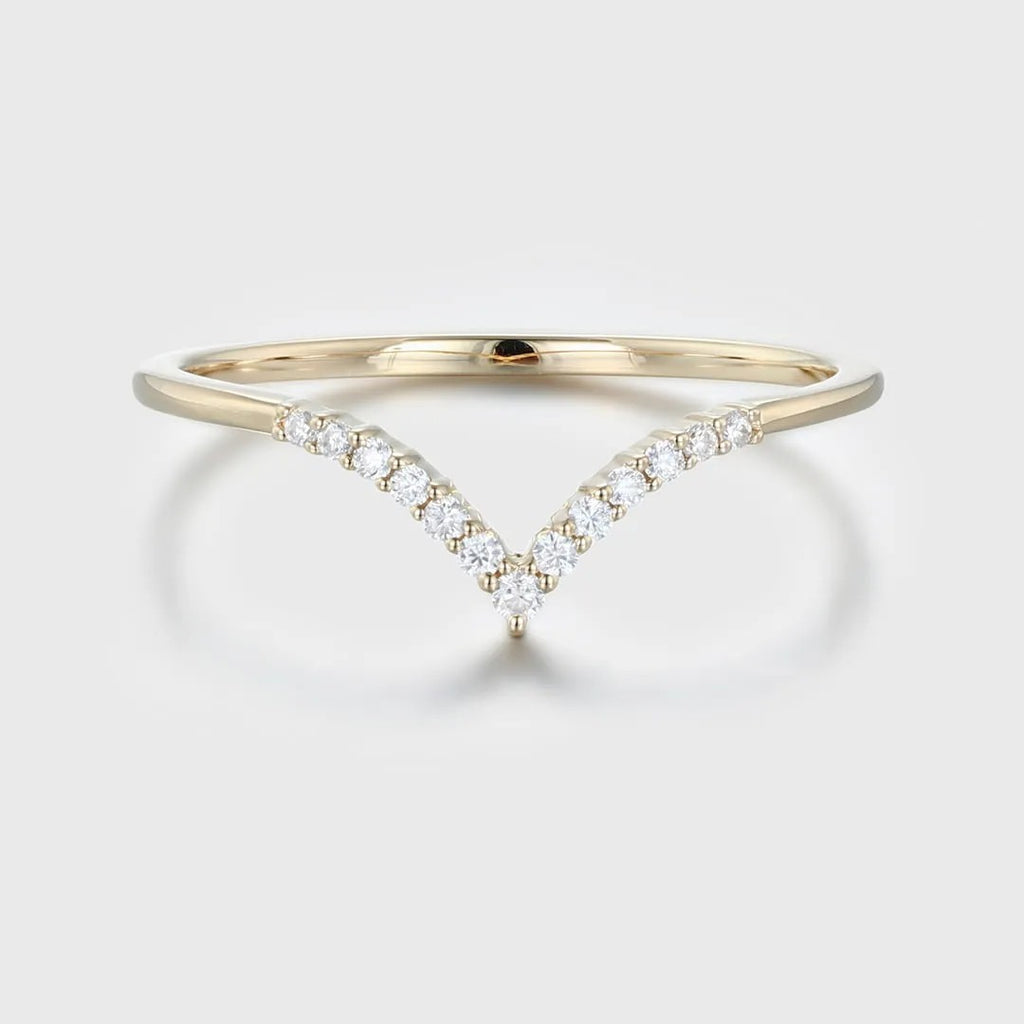 The Aria Ring - Diamond Contour Wedding Band