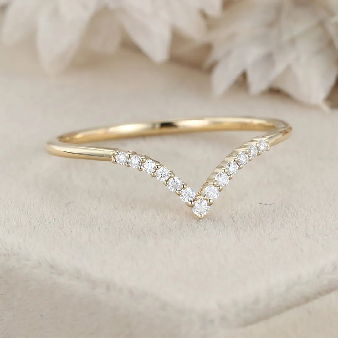 The Aria Ring - Diamond Contour Wedding Band