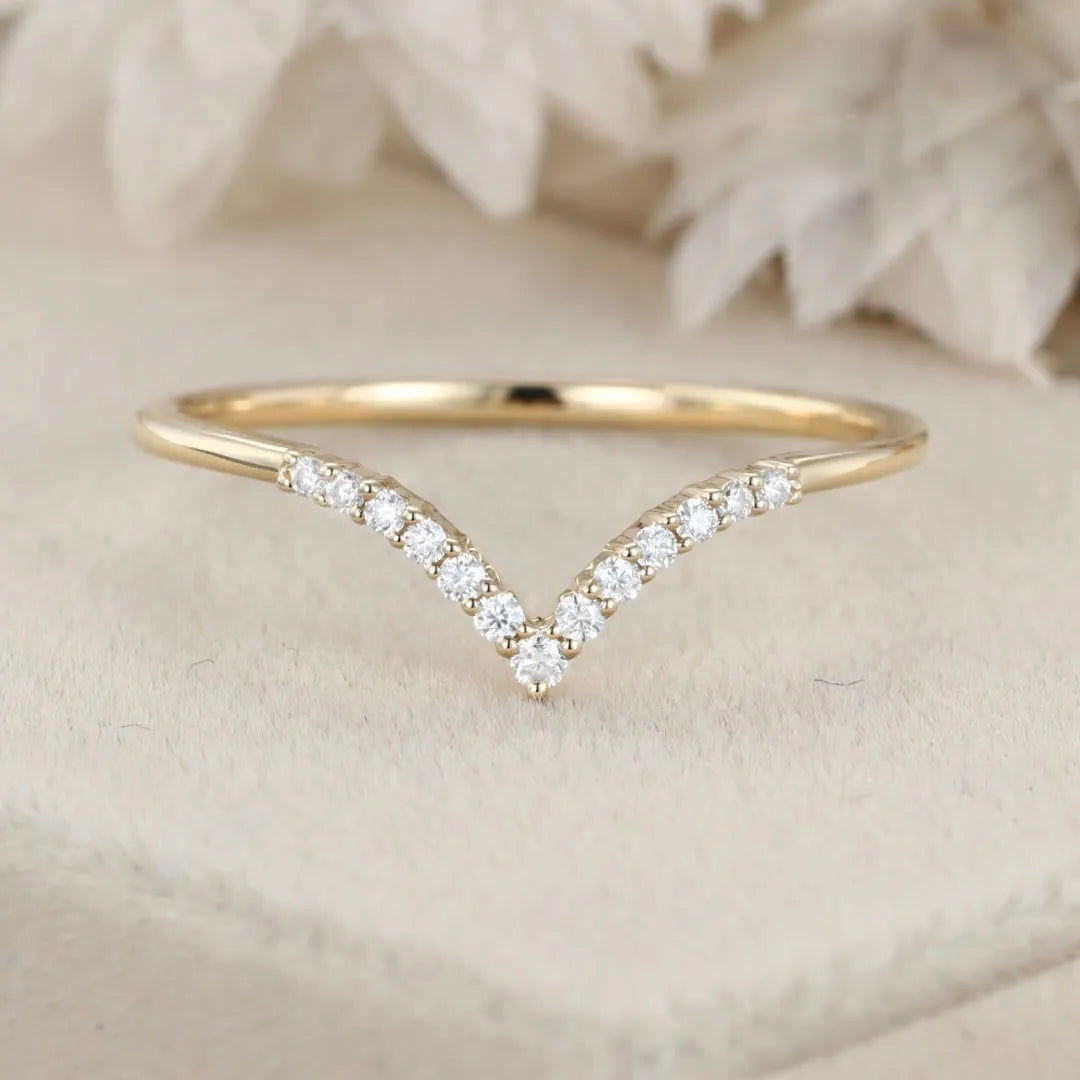 The Aria Ring - Diamond Contour Wedding Band