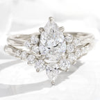 The Arielle Bridal Set - Pear Diamond Ring with Matching Wedding Band