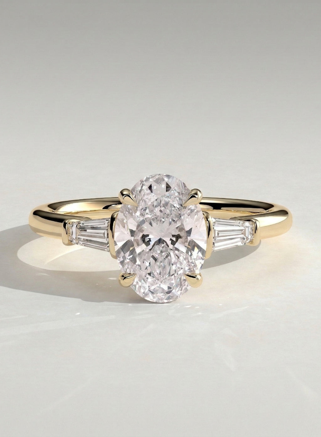 The Audrey Ring - Prong Setting Three Stone Engagement Ring