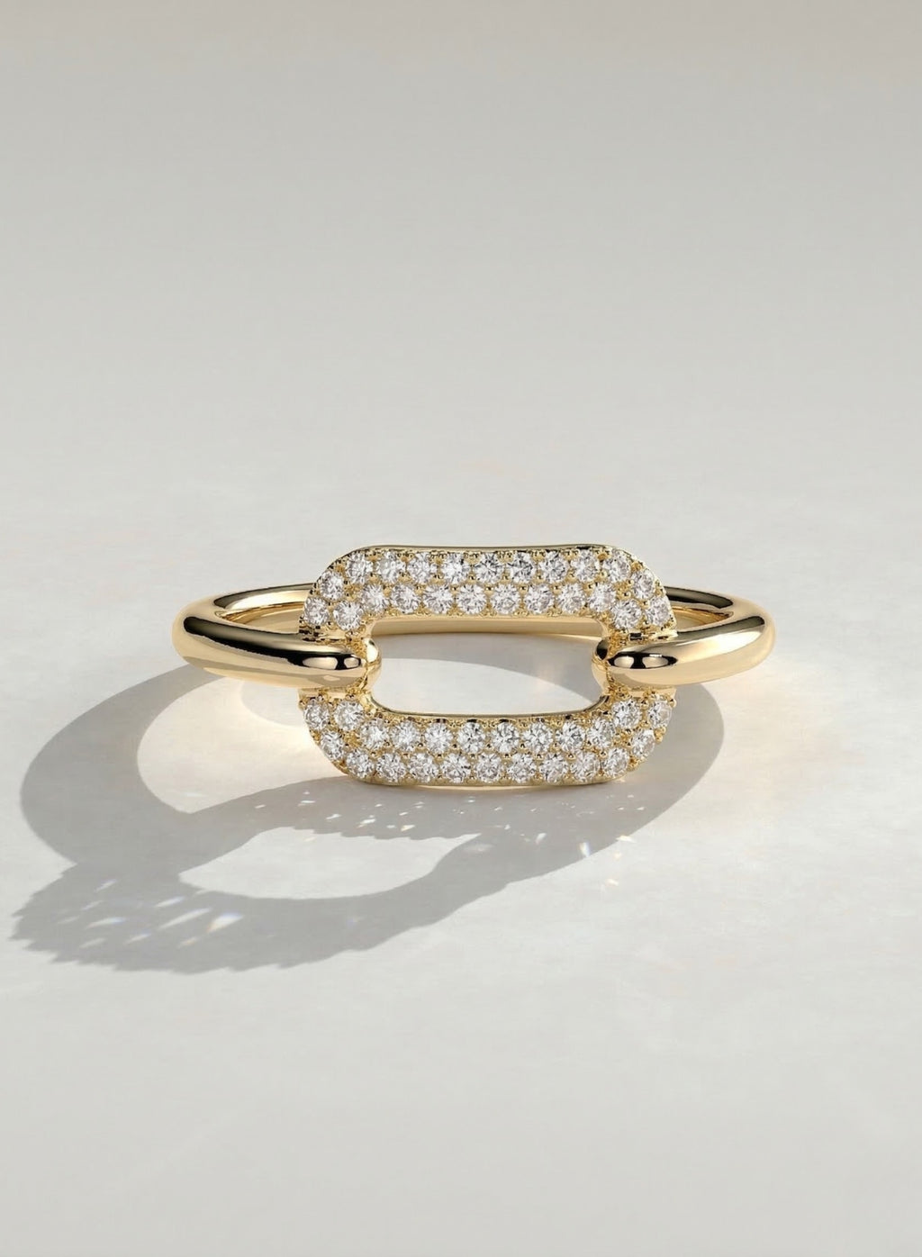 The Aureli Link Ring - Pavé Diamond Link Ring