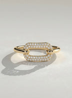 The Aureli Link Ring - Pavé Diamond Link Ring