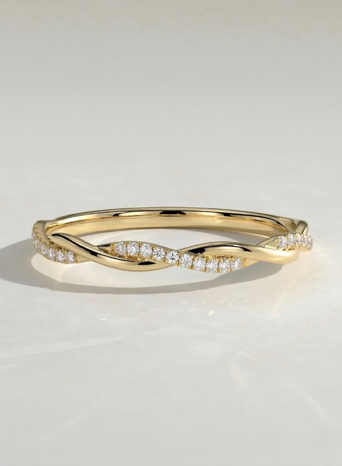 The Aveline Ring - Diamond Twist Band