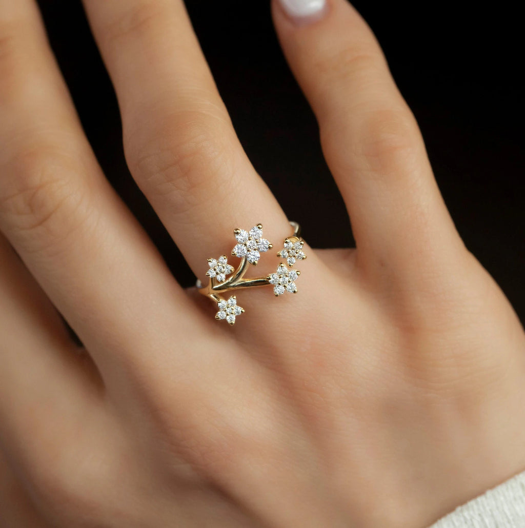 The Blossia Ring - Diamond Blossom Branch Ring
