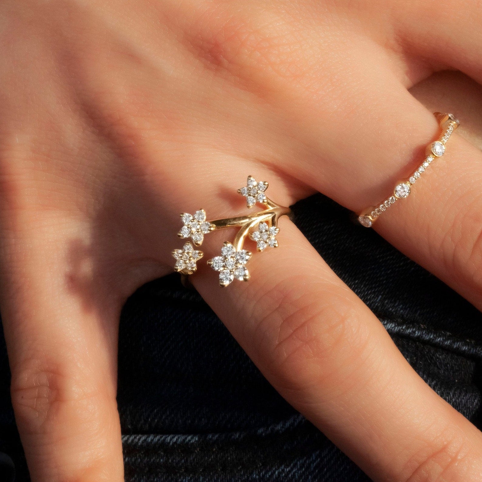 The Blossia Ring - Diamond Blossom Branch Ring