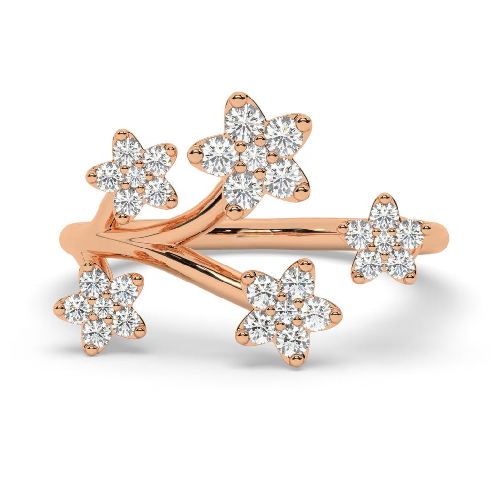 The Blossia Ring - Diamond Blossom Branch Ring