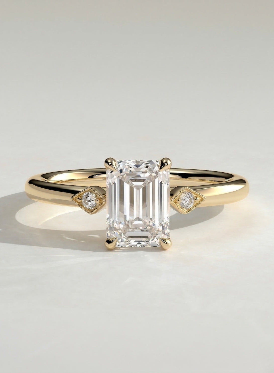 The Catherine Ring - Emerald Cut Milgrain Vintage Ring