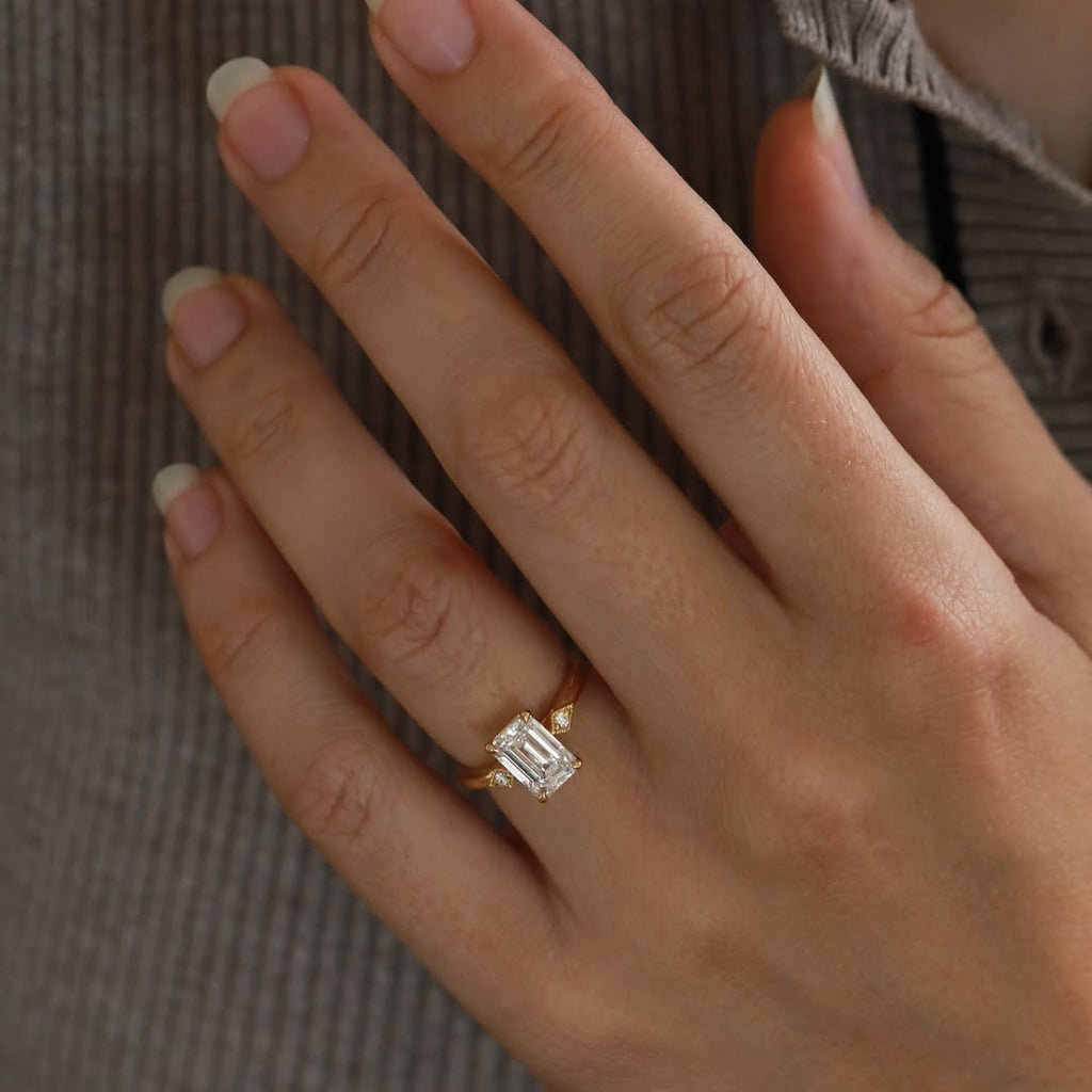 The Catherine Ring - Emerald Cut Milgrain Vintage Ring