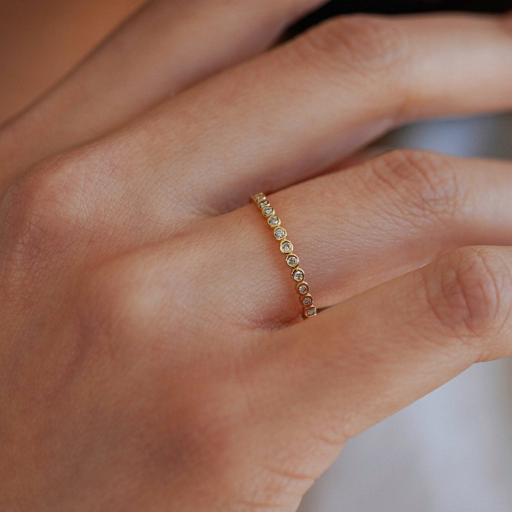 The Celia Band - Bezel Set Diamond Half Eternity Band