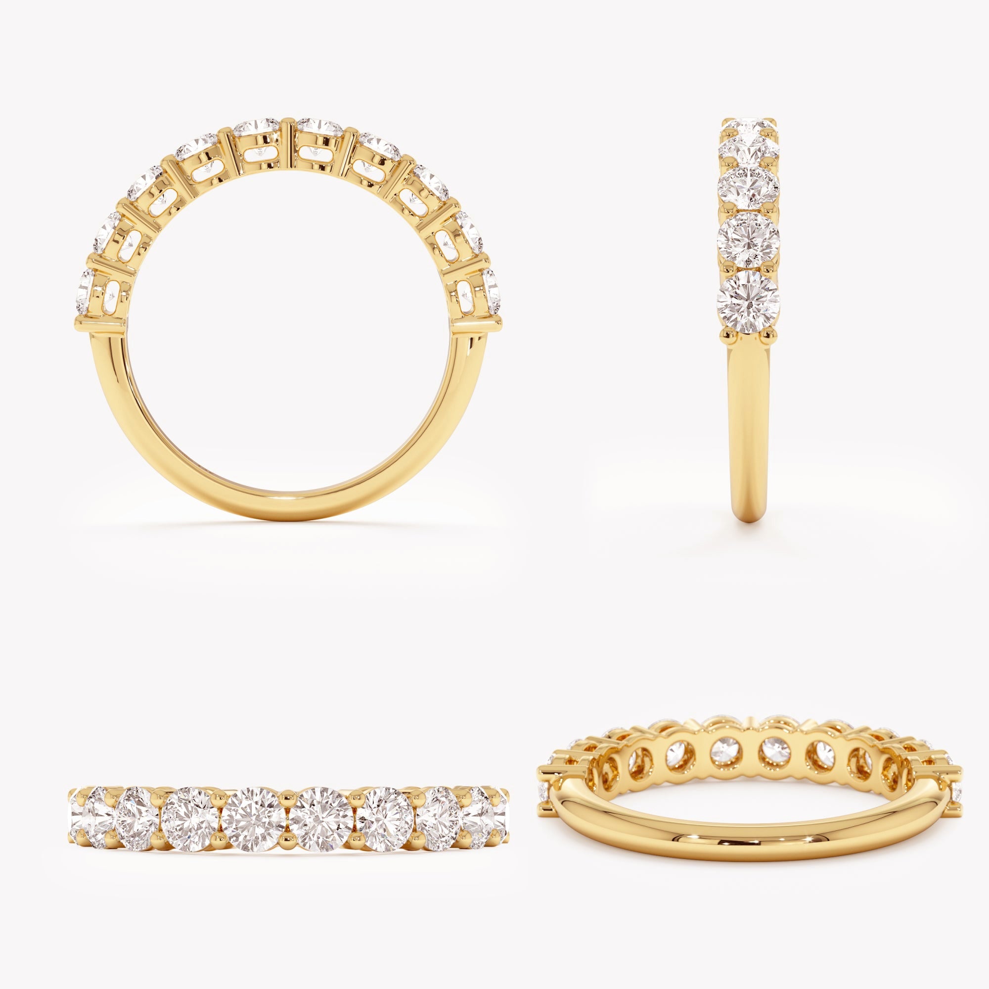 The Clara Band - Round Diamond Half Eternity Band