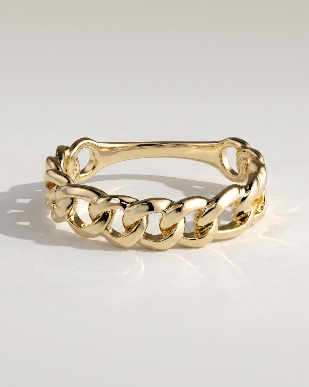 The Cleo Band - Polished Gold Chain Ring