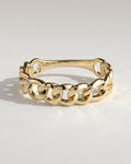 The Cleo Band - Polished Gold Chain Ring