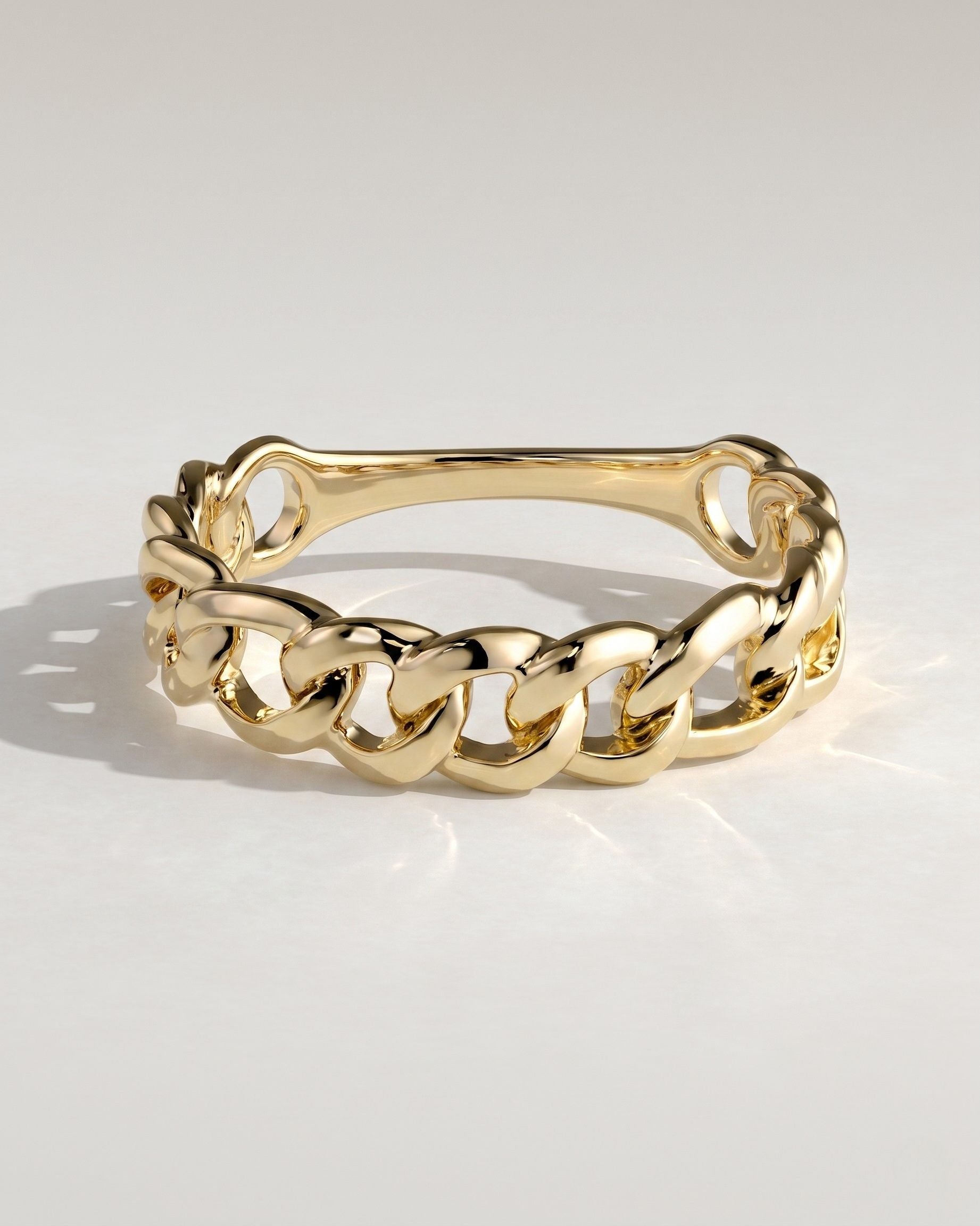 The Cleo Band - Polished Gold Chain Ring