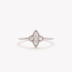 The Clover Ring - Diamond Cluster with Milgrain Detail