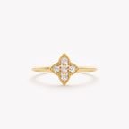 The Clover Ring - Diamond Cluster with Milgrain Detail