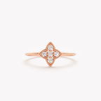 The Clover Ring - Diamond Cluster with Milgrain Detail