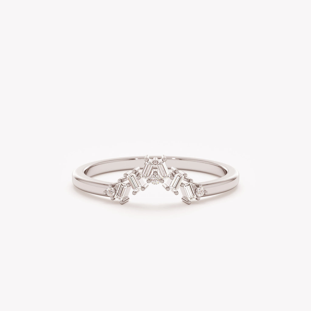 The Crown Guard Band - Baguette Diamond Ring Guard