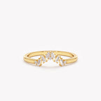 The Crown Guard Band - Baguette Diamond Ring Guard